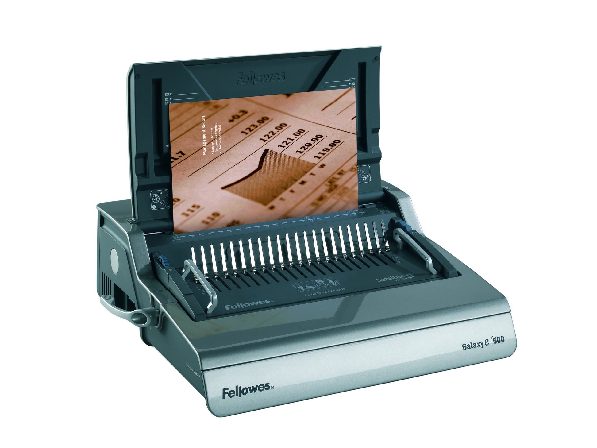 Fellowes Galaxy E 500 Bindegerät – Plastikbindung, A4, 28 Blatt, elektronische Stanzung