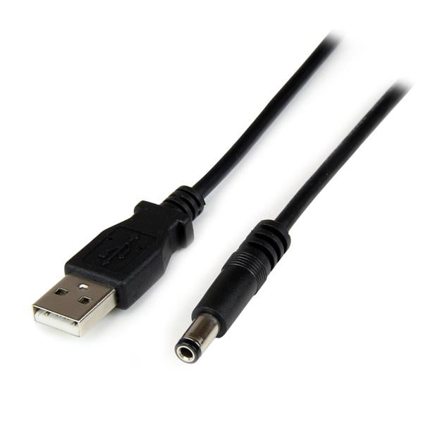 StarTech.com USB-A auf Hohlstecker Typ N Kabel – USB 2.0 (480 Mbit/s) – 1 m – Geschirmt – Schwarz