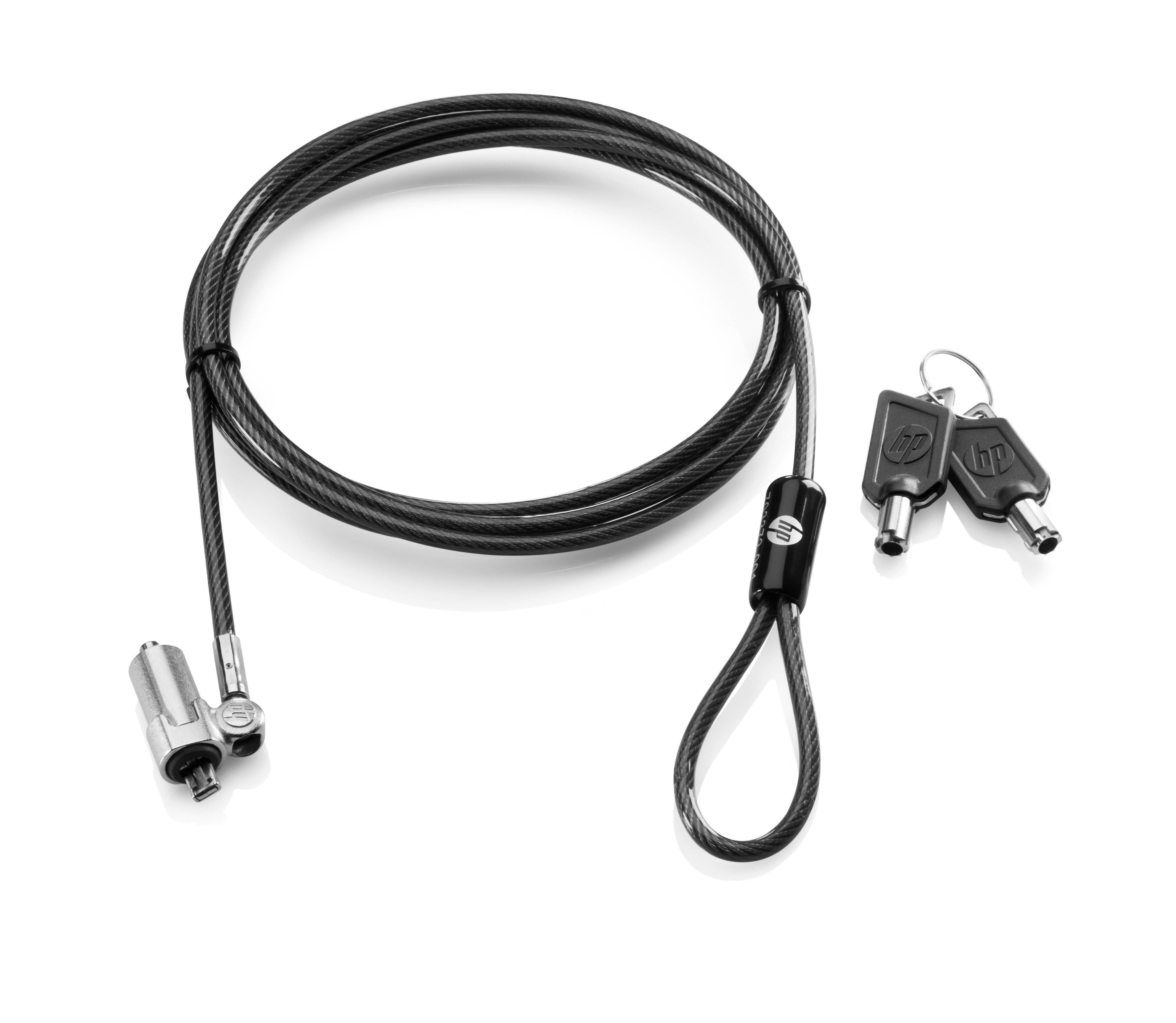 HP Ultraslim Kabelschloss für Notebooks, Rundkeil-Schloss, 1,8 m Kabel – Schwarz