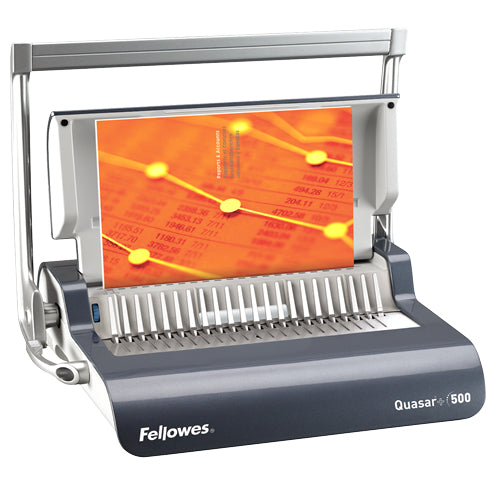 Fellowes Quasar+500 Bindegerät – Plastikbindung, A4, 22 Blätter, Bindekapazität 500 Blätter