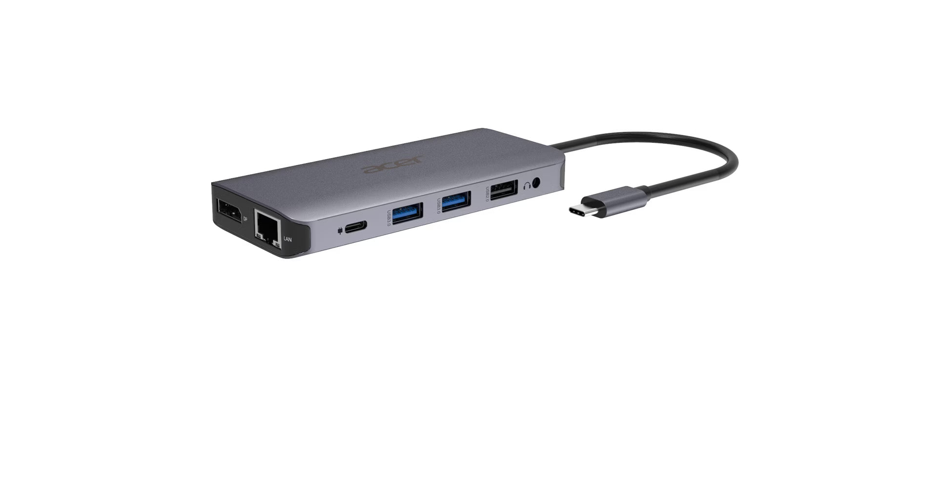Acer Dockingstation – USB-C, 1× DP, 2× HDMI, 2× USB-A, 100 W PD, GbE, SD/microSD, 3,5 mm Audio