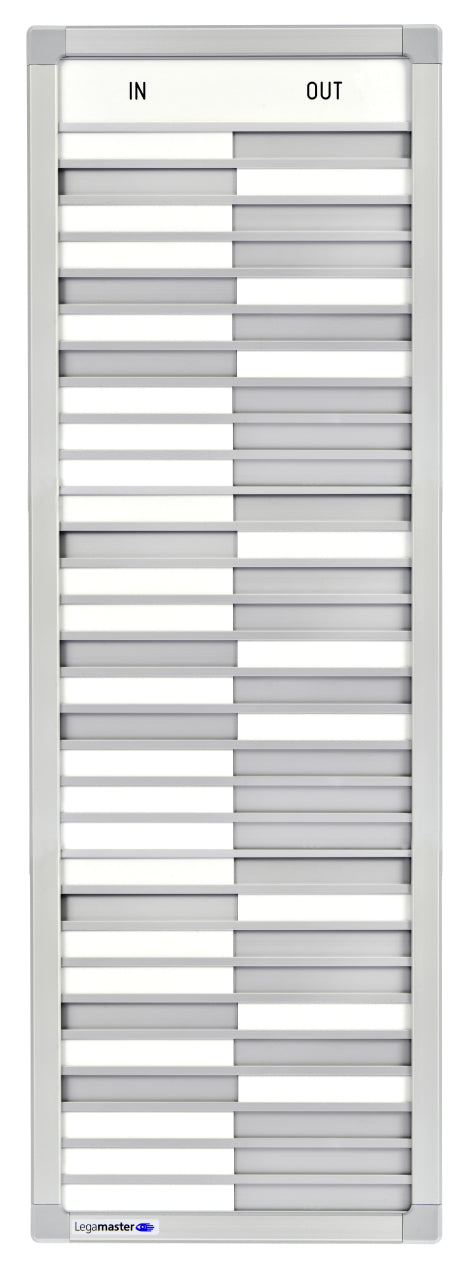 Legamaster PROFESSIONAL Anwesenheitstafel in-out – 260 × 770 × 21 mm – Aluminium – zur Wandmontage