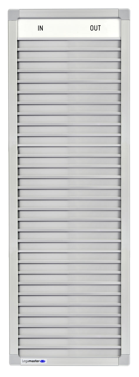 Legamaster PROFESSIONAL Anwesenheitstafel in-out – 260 × 770 × 21 mm – Aluminium – zur Wandmontage