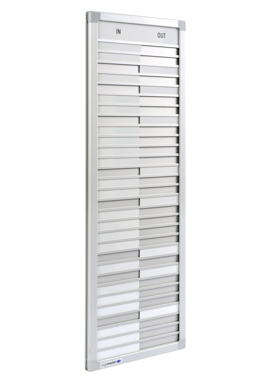 Legamaster PROFESSIONAL Anwesenheitstafel in-out – 260 × 770 × 21 mm – Aluminium – zur Wandmontage