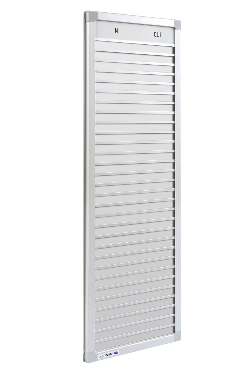 Legamaster PROFESSIONAL Anwesenheitstafel in-out – 260 × 770 × 21 mm – Aluminium – zur Wandmontage