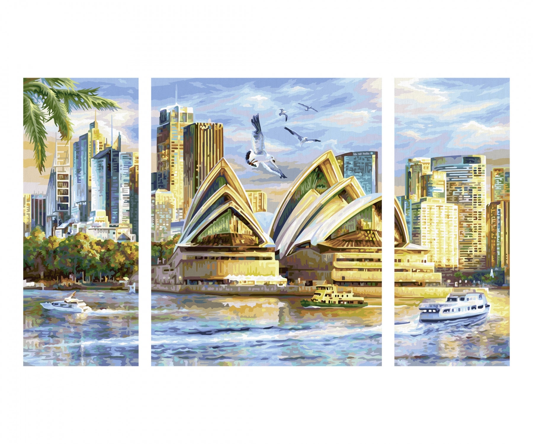 Schipper Malen-nach-Zahlen-Set – Stadt / Land – 3-teilig (40 × 50 cm, 20 × 50 cm, 20 × 50 cm) – ab 14 Jahren