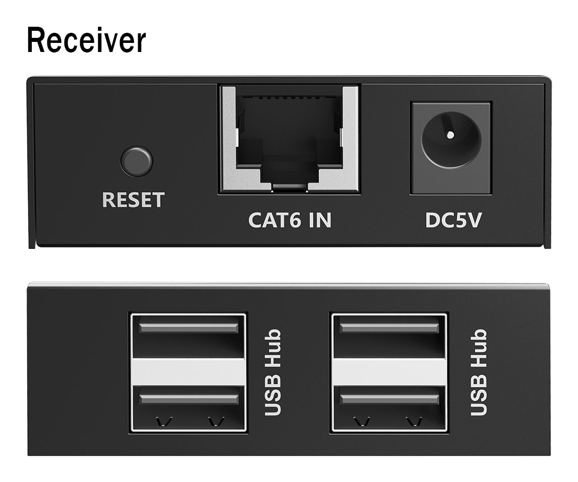 Digitus USB-Extender – bis 150 m, 1 Gbit/s, 5× USB 2.0 – Schwarz