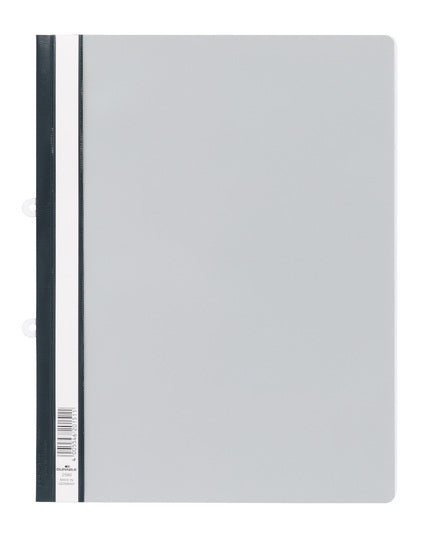 Durable Schnellhefter für A4+, PVC, grau – transparenter Vorderdeckel, mit Abheftvorrichtung