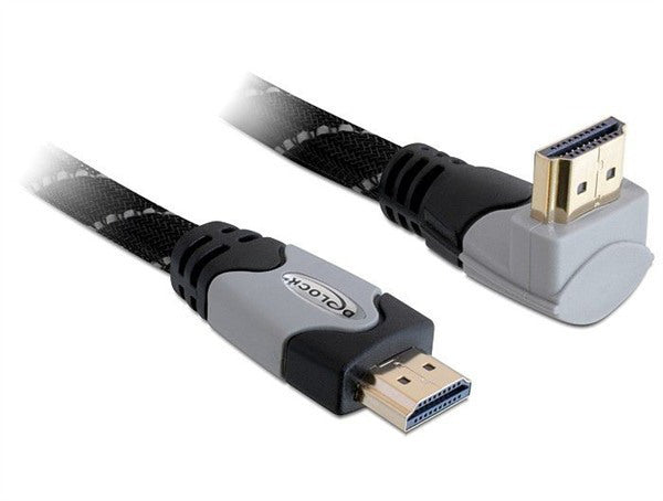 DeLOCK HDMI Kabel HDMI 1.4 4K 30 Hz – 2 m – Ethernet – Schwarz/Grau