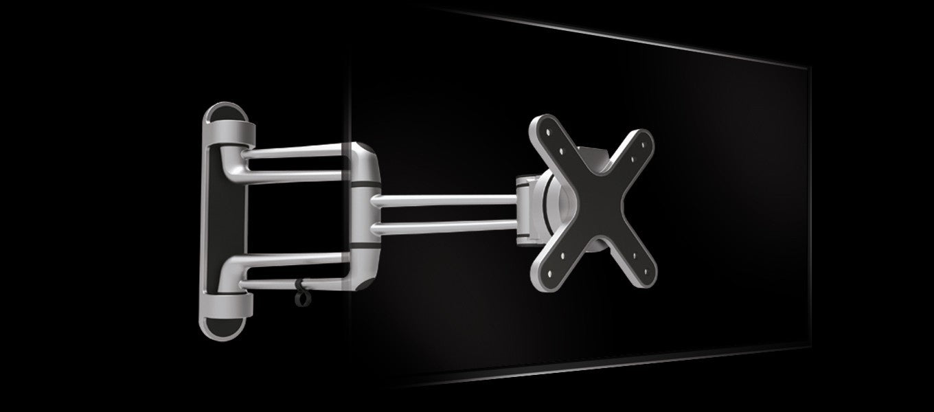 PureMounts PM-STYLE-23C – Wandhalterung, drehbar, neigbar, für 13–23", VESA 100×100, bis 15 kg, Silber