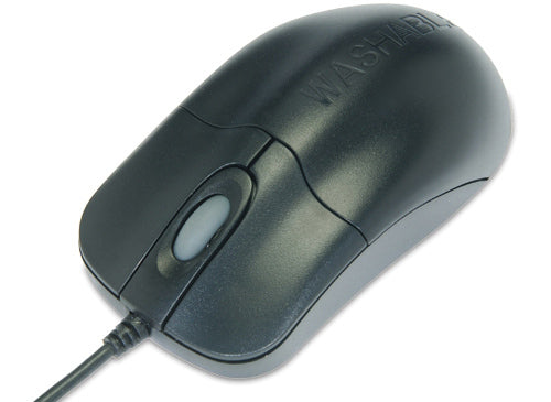 SEAL SHIELD Silver Storm – Hygiene-/Medizin-Maus – Kabelgebunden (USB‑A), IP68, antimikrobiell, Schwarz