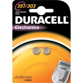 Duracell Knopfzellen SR44, Silberoxid, 1,5 V – 2 Stk.