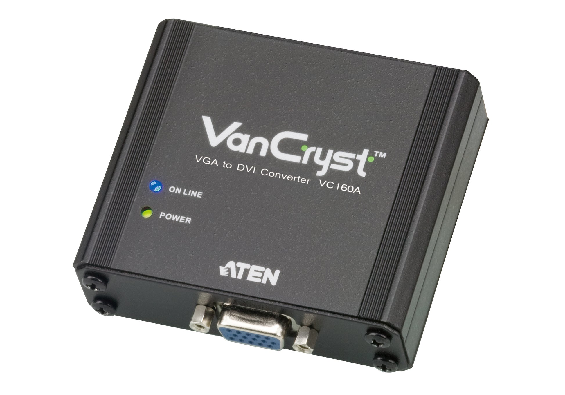 ATEN VC160A VGA zu DVI-D Adapter – 1920 × 1200, 1080p, Plug & Play, inkl. Netzteil – Schwarz