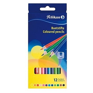 Pelikan Buntstifte – Sechskant, Minen-Ø 3,0 mm, 12 Farben, in Kartonetui