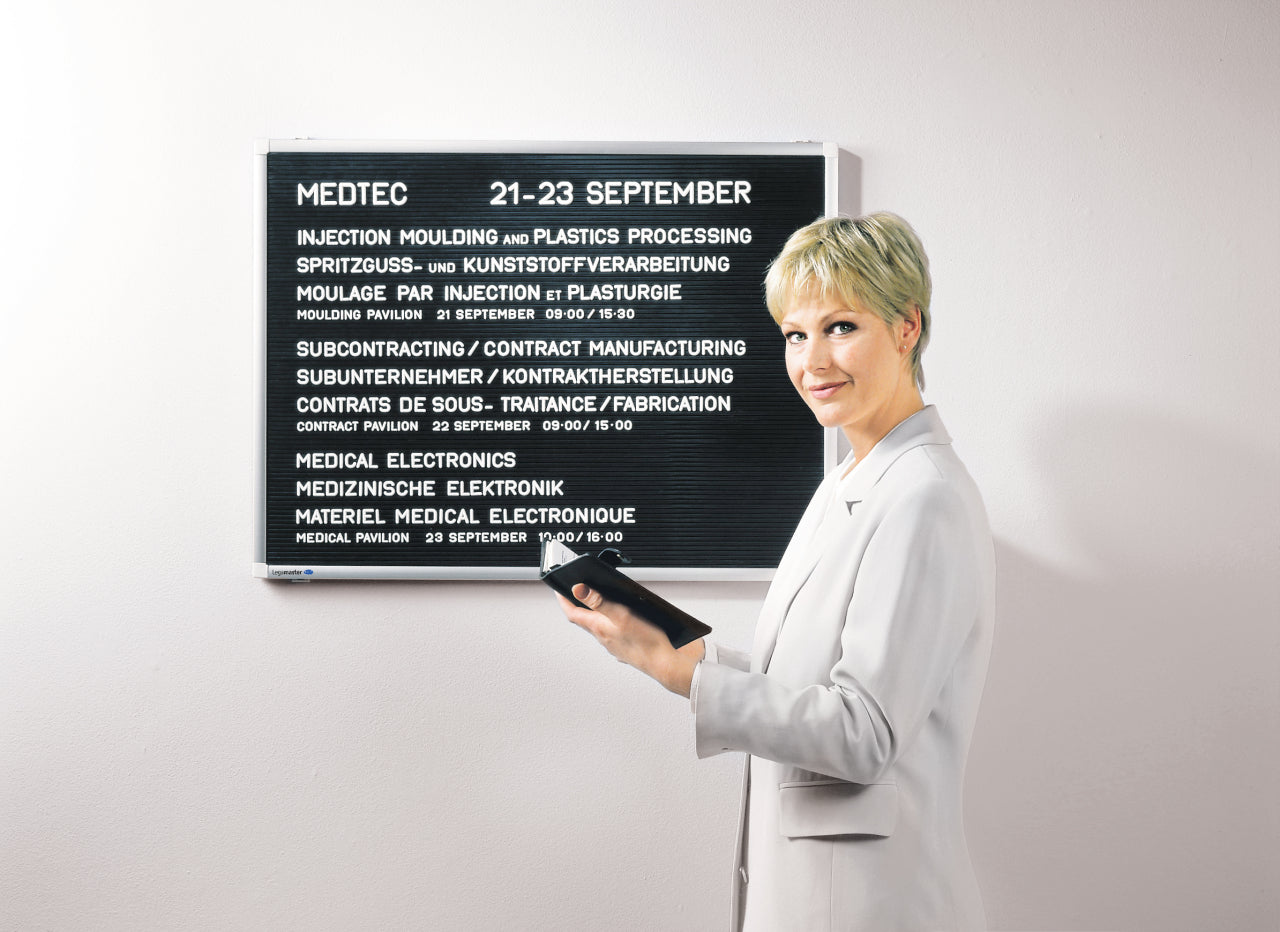 Legamaster Rillentafel – 30 × 40 cm – Schwarz, Alurahmen