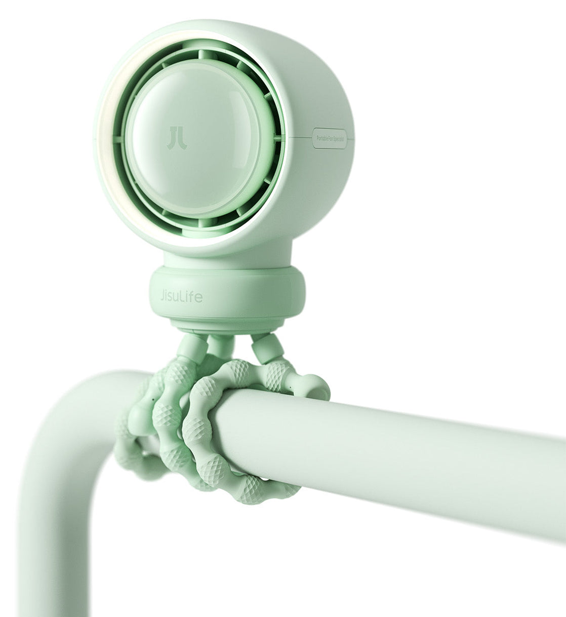 JisuLife Handventilator Stroller Fan Life2 – 5 Stufen, 4000 mAh, 11,5 h, Grün