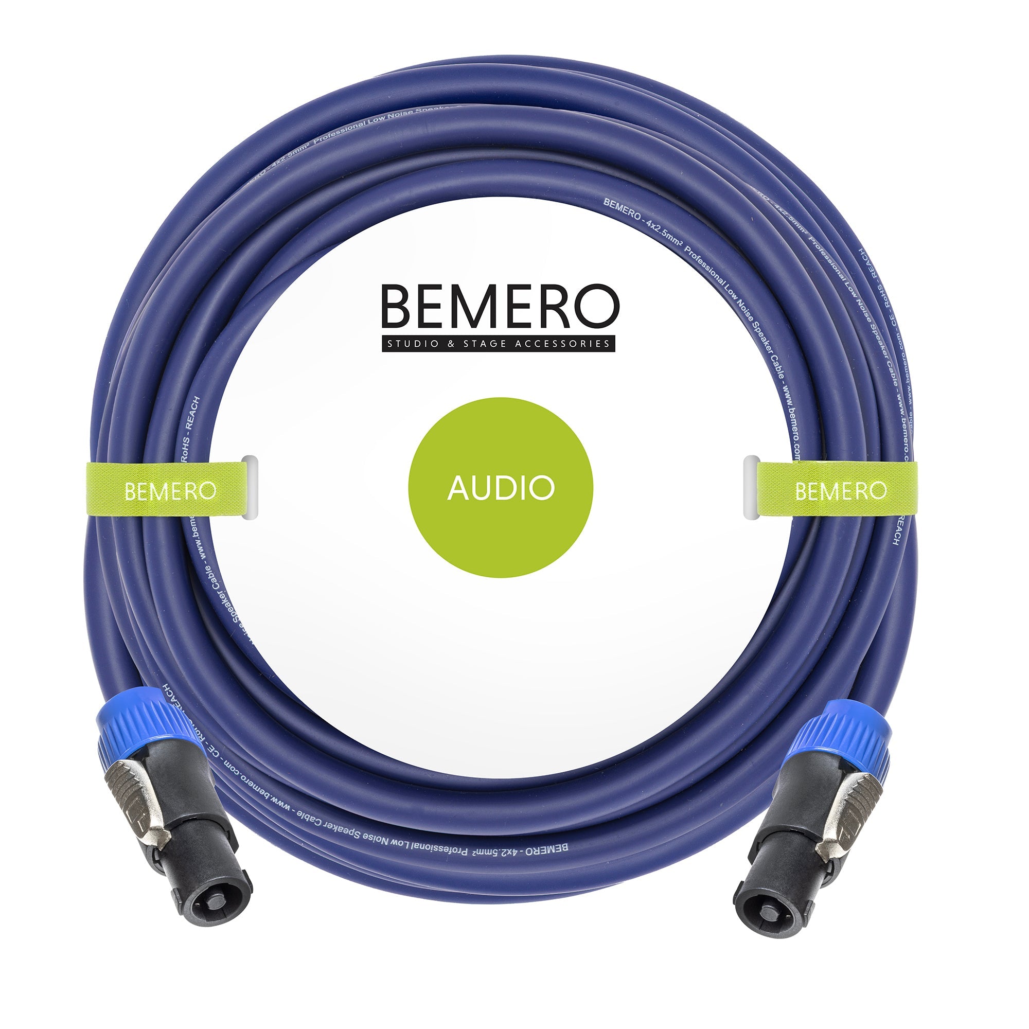 Bemero Speakon-Audiokabel Speakon (NL4) auf Speakon (NL4) – 15 m, 4-polig, schwarz