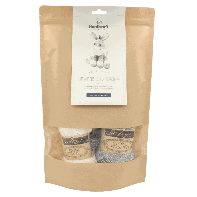 Hardicraft Lente Strickset Esel – ca. 20 cm, Grau