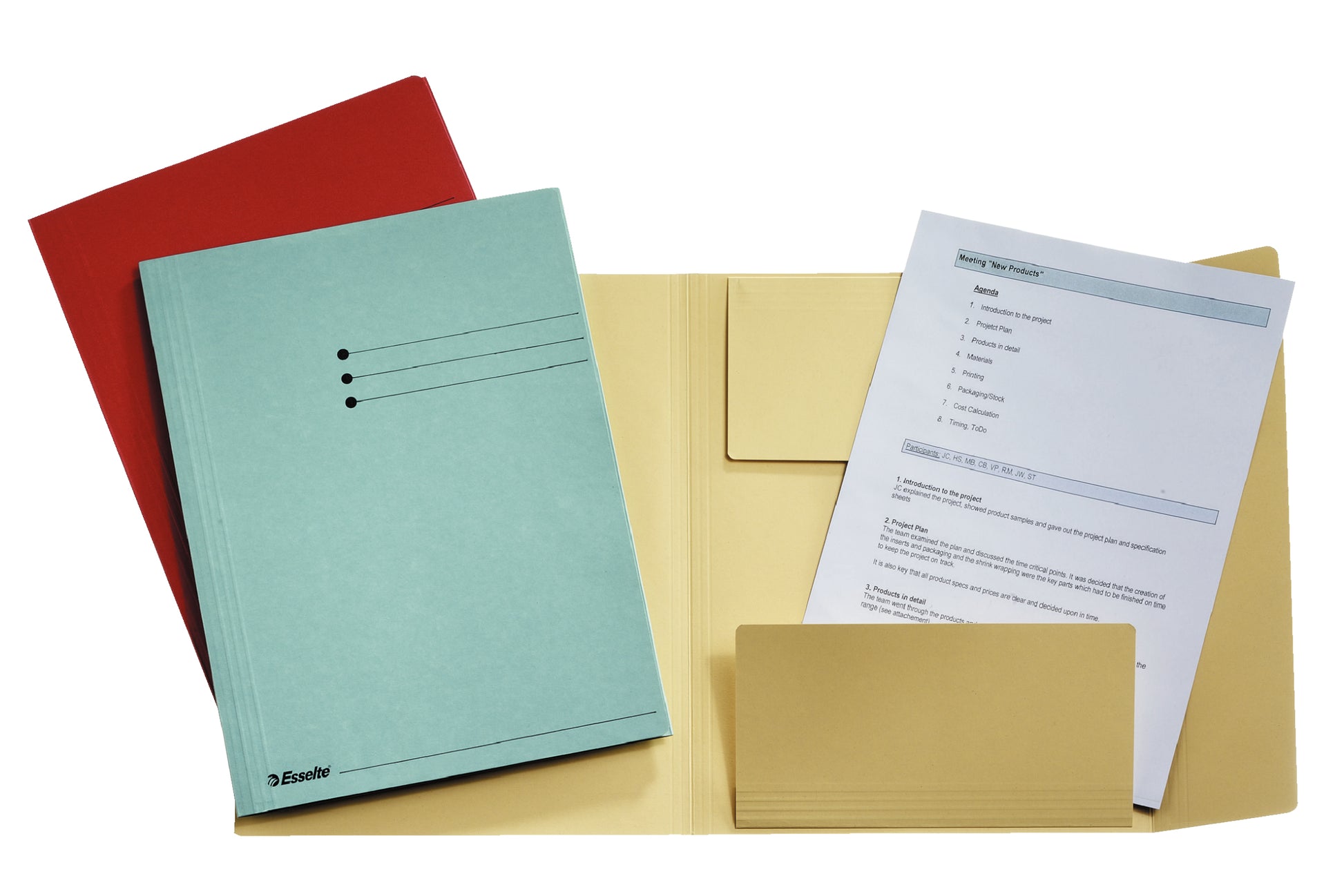 Esselte Einlagemappe A4 – 3 Klappen, Karton, Blau, bis 250 Blatt, 50 Stk.