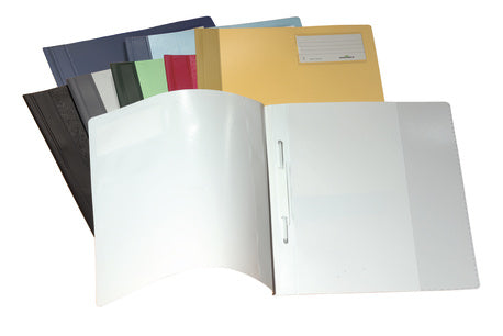Durable 2500-01 Schnellhefter für A4, PVC, schwarz – mit Sichttasche, Beschriftungsfenster – 1 Stk