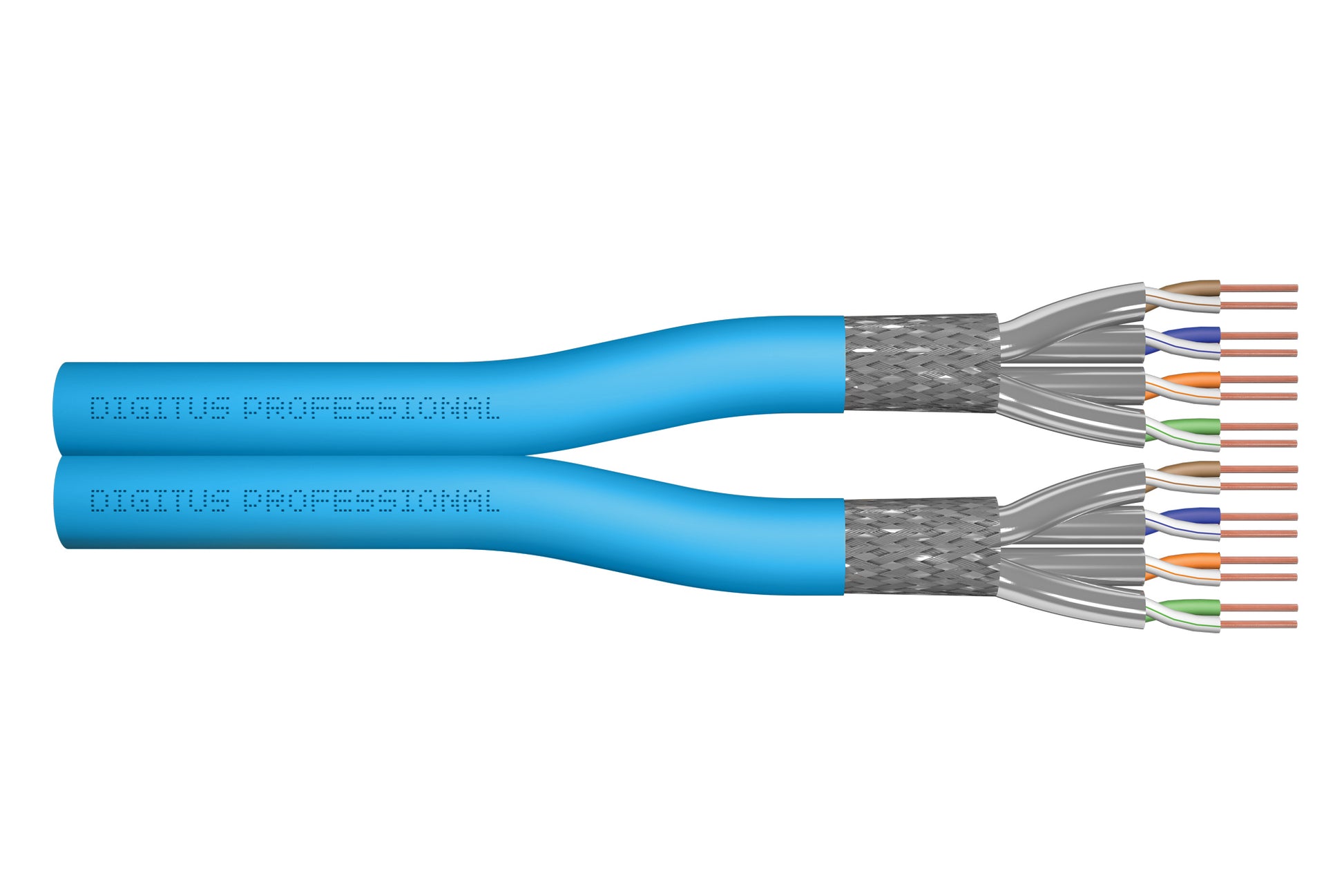Digitus CAT 6A Duplex Netzwerkkabel – 100 m, Blau, U-FTP
