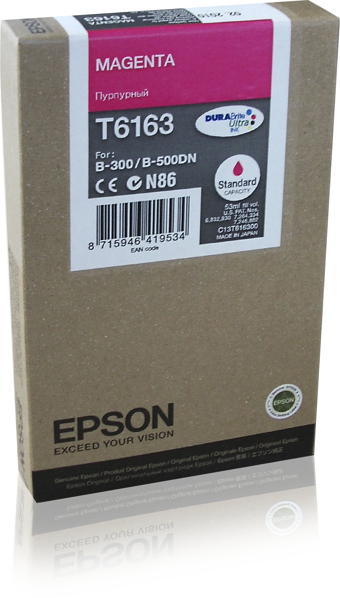 Epson Tintenpatrone T6163, Magenta, 3'500 Seiten – für Inkjetdrucker/Multifunktionsgeräte