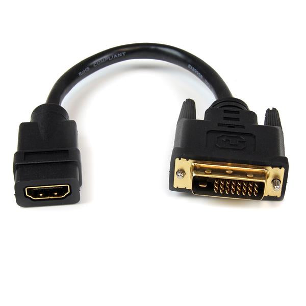 StarTech.com HDMI zu DVI-D Adapter – 1920 × 1200, 20 cm, passiv, schwarz