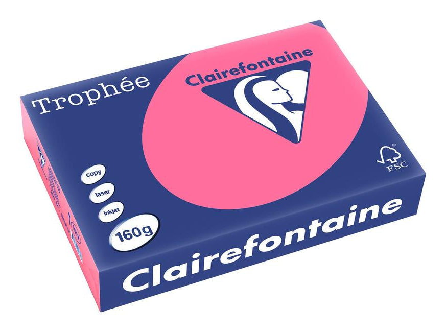 Clairefontaine Kopierpapier – A4, 160 g/m², Eosin – für Drucker und Kopierer – FSC, EU Ecolabel – 250 Blatt