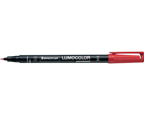 Staedtler Lumocolor 313 Permanentmarker – Rundspitze 0,4 mm – Rot – 10er-Pack – für Glas, Metall und Kunststoff