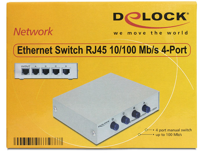DeLOCK 87588 – Unmanaged Switch – 4× 10/100 Mbit/s