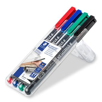 Staedtler Permanent Marker – rot, blau, grün, schwarz, 4er Set