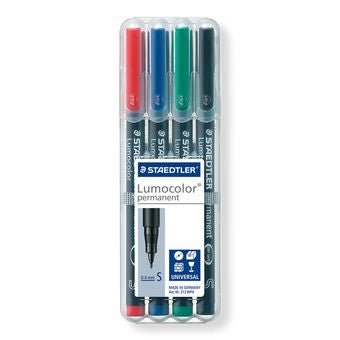 Staedtler Permanent Marker – rot, blau, grün, schwarz, 4er Set