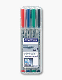 Staedtler Non-Permanent-Marker Lumocolor – fein 0,6 mm – sortiert – 4er-Set – nachfüllbar