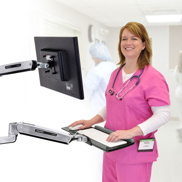 Ergotron LX CPU HOLD MED – Zubehör: CPU-Halter, Medium – für LX SitStand Wandsystem, Silber