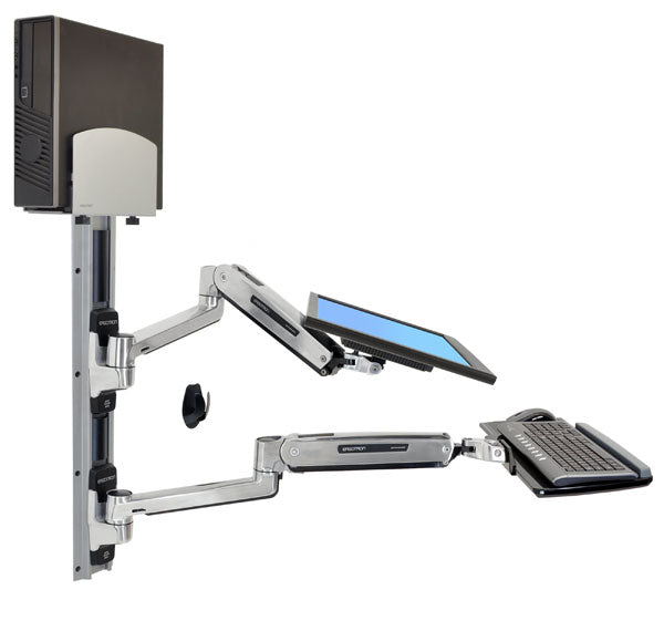 Ergotron LX CPU HOLD MED – Zubehör: CPU-Halter, Medium – für LX SitStand Wandsystem, Silber