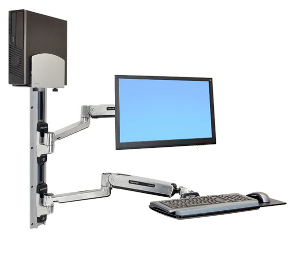 Ergotron LX CPU HOLD MED – Zubehör: CPU-Halter, Medium – für LX SitStand Wandsystem, Silber