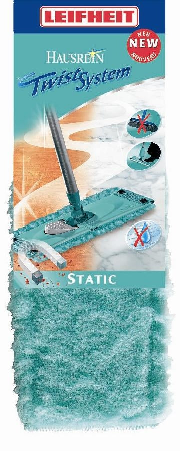 Leifheit Wischbezug Twist static plus – 1 Stk. – Mikrofaser – grün – für Leifheit Clean Twist – 33 cm