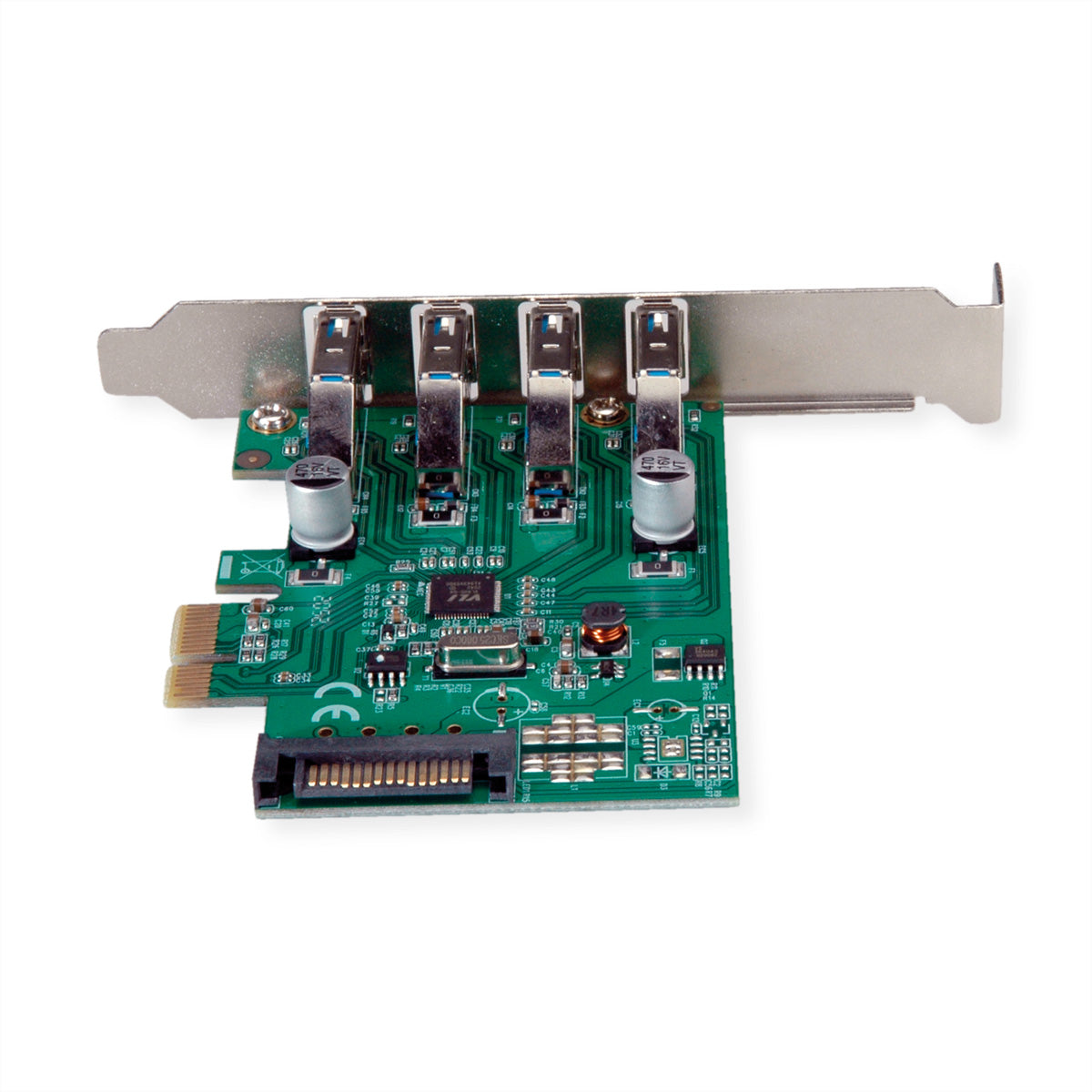 VALUE PCIe Steckkarte – 4× USB‑A, USB 3.2 Gen 1 (5 Gbit/s) – für Standard- und Low-Profile-Gehäuse