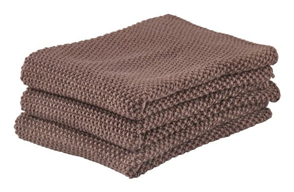 Zone Denmark Abwaschlappen – braun – 27 × 27 cm – Baumwolle – 3er-Set
