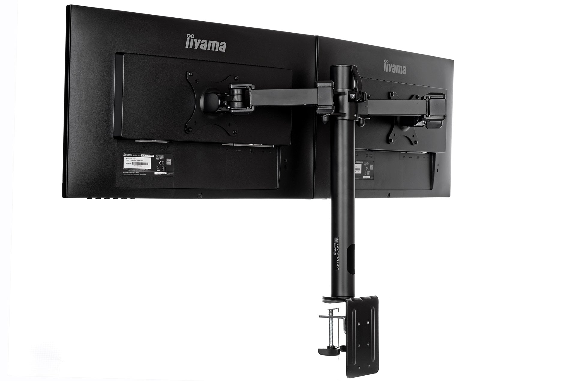 iiyama Monitorarm, Dual, Tischklemme, bis 30", VESA 100 × 100 mm, 10 kg