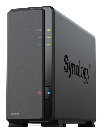 Synology DS124 – 1-Bay Desktop NAS – Realtek RTD1619B, 1 GB RAM, 1GbE, DSM, 2 TB HDD vorinstalliert