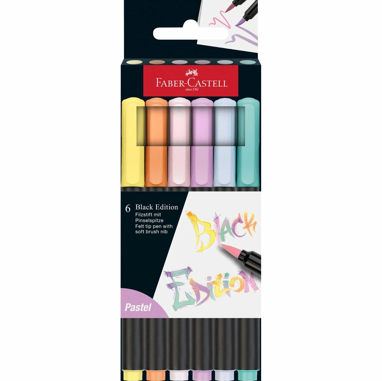 Faber-Castell Filzstifte Brush Pen, 6 Farben