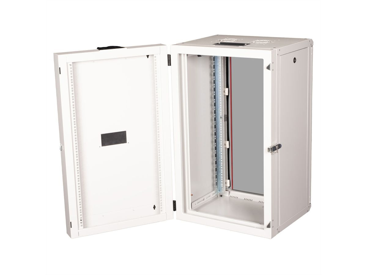 ROLINE Pro – 19" Wandverteiler 20U, IP20, abschliessbar, 600 × 600 × 996 mm, lichtgrau, Stahl