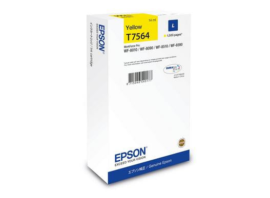 Epson T75644NXL Gelbe Tintenpatrone (Original) – 1'500 Seiten – für WF‑8010/8090, WF‑8510/8590 – C13T75644N