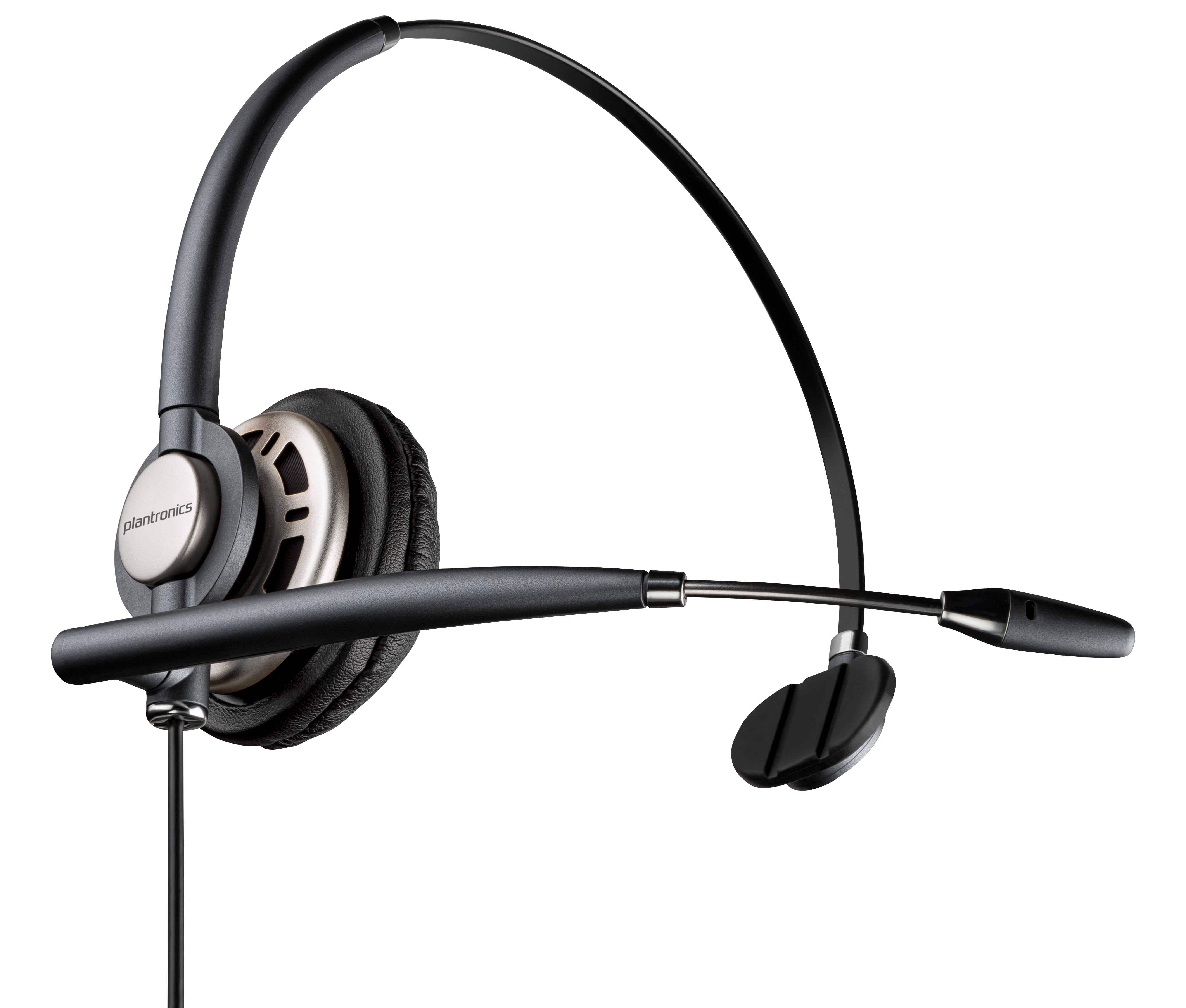 Poly EncorePro HW710 Office-Headset – On-Ear, Mono, Kabelgebunden (USB-A), mit Tragecase, Schwarz/Silber