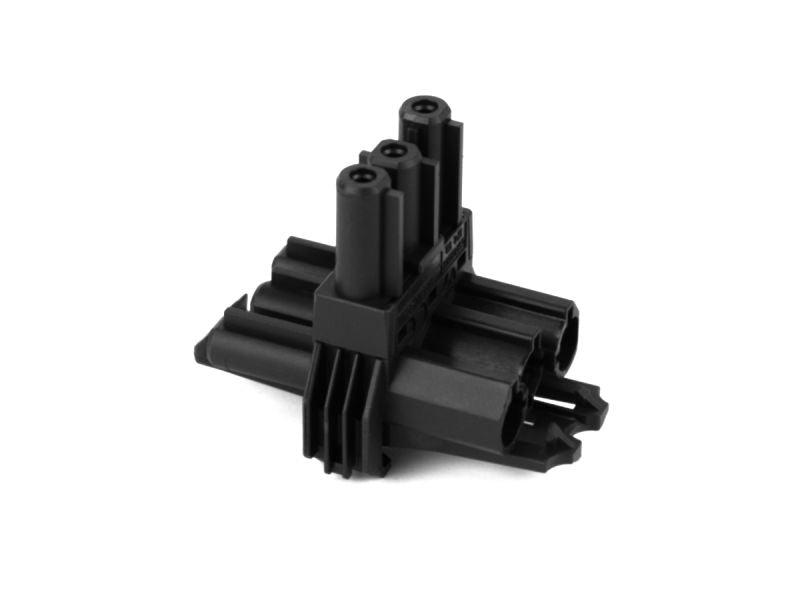 Bachmann Verteilerblock GST18, 1×GST18 In / 2×GST18 Out, abziehbar, Befestigung, 58×44×35 mm – schwarz