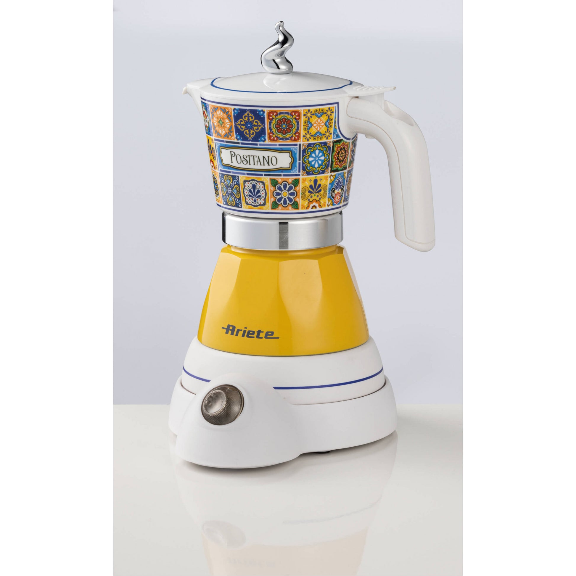 Ariete ARI-1358-POS Espressomaschine (Siebträger) – 5 bar, weiss/gelb, 13,5 × 25 × 21 cm
