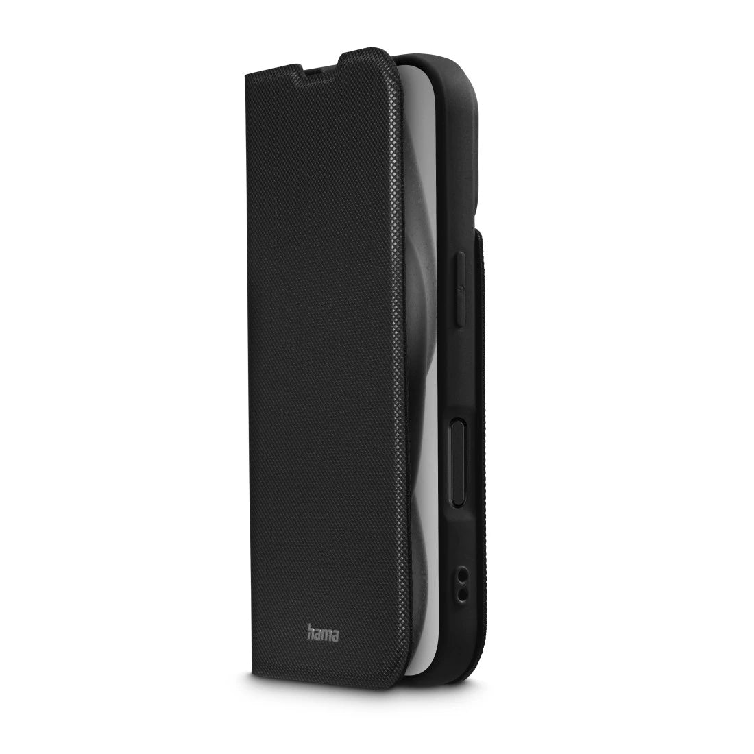 Hama Booklet Daily Protect Folio – für Apple iPhone 16 Plus, mit Ständer, 2 Kartenfächer, PU+TPU, Schwarz