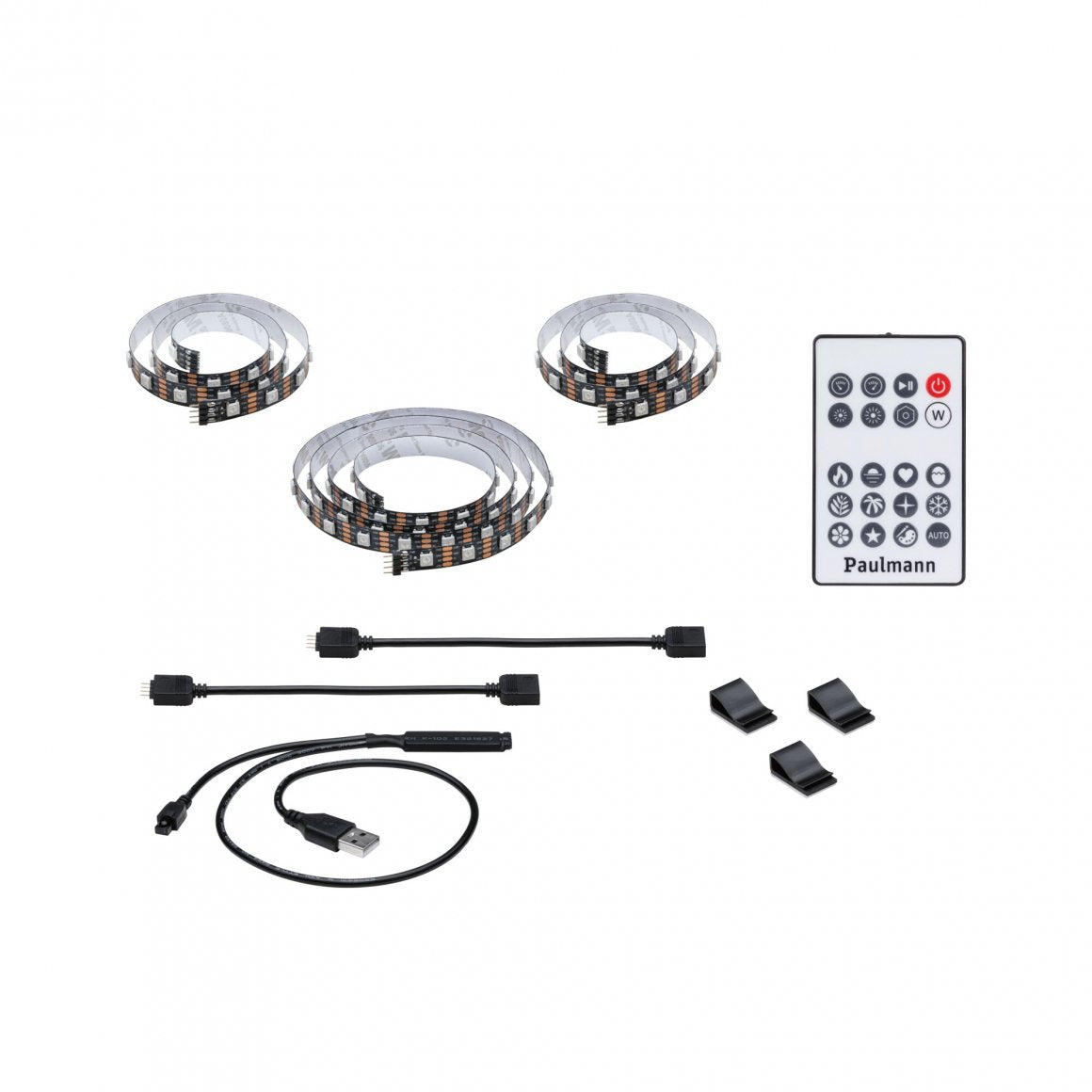 Paulmann 78880 TV-Backlight-Set – RGB, USB, dimmbar – für 55" TVs – Schwarz