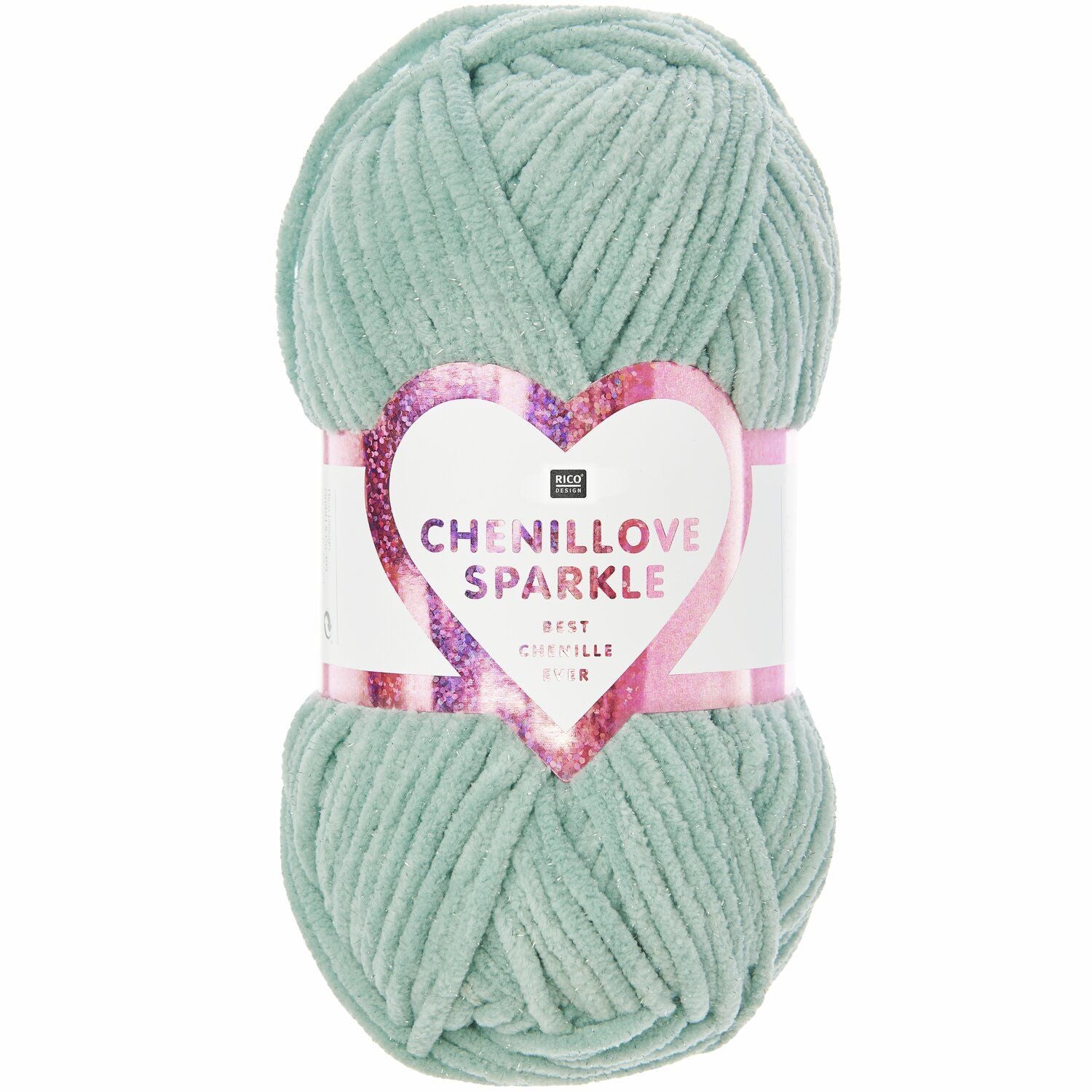 Rico Design Chenillove Sparkle Garn Aqua – 100 g, 110 m, Nadel 5 mm, 100% Polyester, 1 Stk.